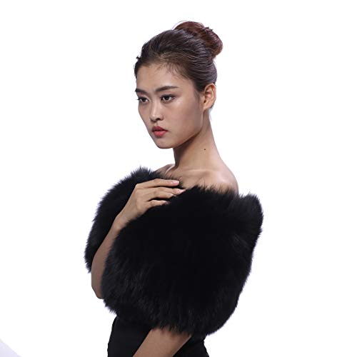 BeFur Womens Real Fox Fur Shawl Wraps | Girls Wedding Party Shrug Stoles2