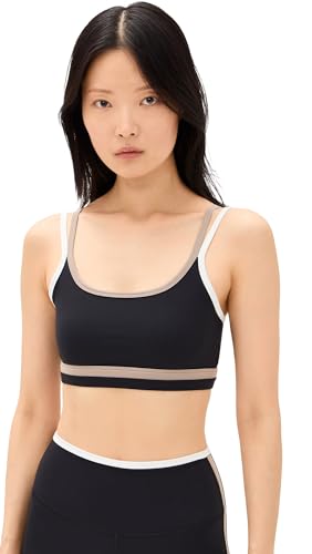 Splits59 Women's Eva Rigor Double Strap Bra Black/Latte Large