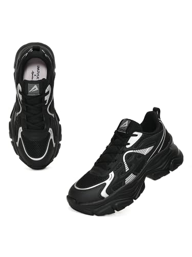 Image of Impakto Women Chunky Sneakers | Lightweight & Breathable Upper for Airflow | Shock Absorbing Padded Insole | Skid Resistant Outsole for Firm Grip for Travel, Party & College Casual Shoes