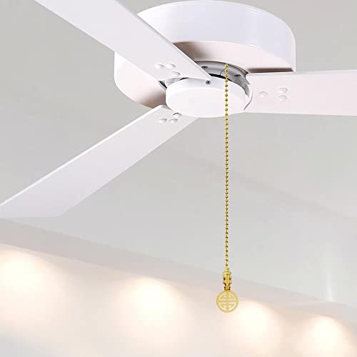 Image of Royal Designs, Inc. Oriental Happiness Symbol Finial with Fan Pull Chain, Polished Brass - Pack of 1