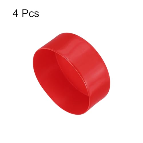 Image of uxcell 4pcs Rubber End Caps 4 3 /4 inch(120mm) ID Vinyl Round End Cap Cover Screw Thread Protectors Red, 50mm Height