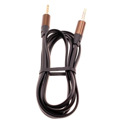 Cable Auxiliar 3.5mm para audio estéreo plano negro miniatura 1