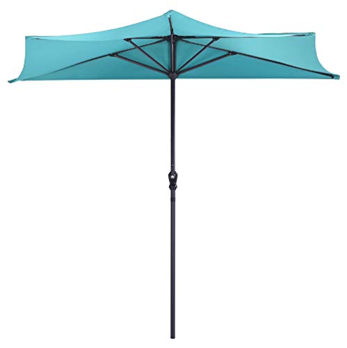K/A 9Ft Half Round Umbrella Patio Bistro Wall Balcony Door Window Sun Shade, Umbrella With Lights Inside, Canvas Outdoor Umbrella, Outside Umbrella For Patio With Stand (3) #TOP6