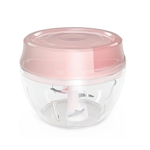 UUDaily Hachoir Manuel Alimentaire Facile à Tirer Robot de Cuisine Coupe-Légumes Mixeur pour Fruits / Nourriture Bébé / Légumes / Herbes / Oignon / Ail...