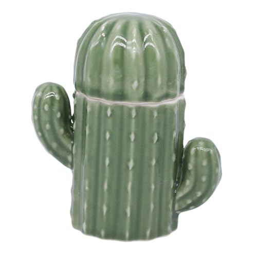 KICHOUSE 1Pc Cactus Shaped Storage Organizer Creative Cotton Swab Toothpick Holder Green Decorative Container for Home Use Design for Kitchen Bathroom