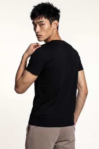 Image of Reebok Men's Cotton-Lycra Blend T-Shirt - 4-Way Stretch Smooth Smooth Round Neck Half Sleeve Tee for Men | Casual Tshirt for Men Stretchable Tshirt