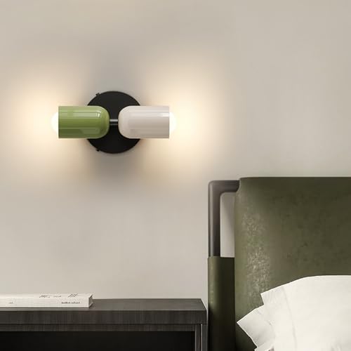 Aplique Pared Interior G9 de diseño sutil crema con verde para baño 6