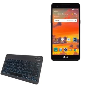 BoxWave Keyboard Compatible with LG X Power - SlimKeys Bluetooth Keyboard - with Backlight, Portable Slim LED 7 Colors - Jet Black