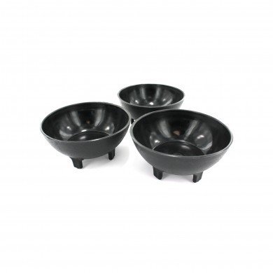 Salsa Bowls, Snack, Dip, Nuts or Candy (3 Pack) Black Plastic