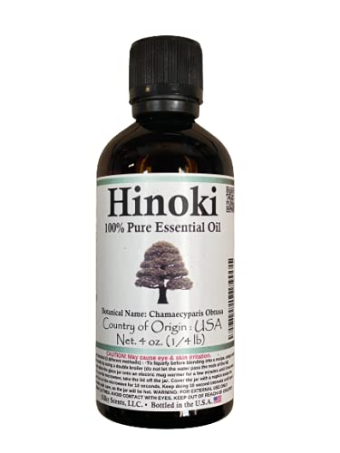 Hinoki Essential Oil (Chamaecyparis Obtusa) 100% Pure and Natural with Certified Child Resistant Cap, 3.38 fl oz (100 ml)