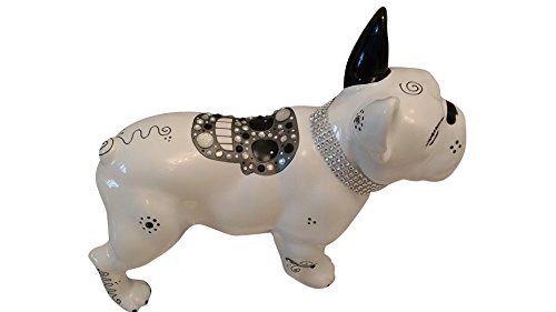 Laure Terrier Statue of French Bulldog ceramic, standing, length 32 centimeters. Decoration Model Holga
