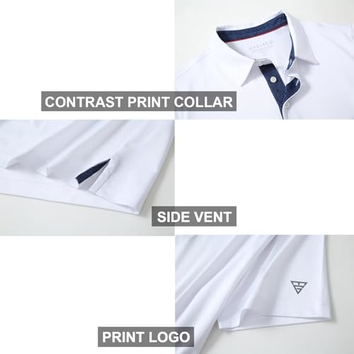 Image of Mens Polo Shirts Short and Long Sleeve Casual Solid Stylish Dry Fit Performance Designed Collared Golf Polo Shirts for Men