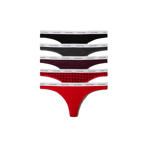 Calvin Klein Modern Logo Cotton Stretch Thong Panties, 5 Pack