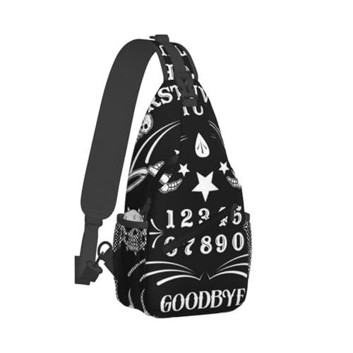 Skull Skeleton Witch Board Tarot Black Art Fashionable And Portable Men'S Casual Cross Chest Bag2