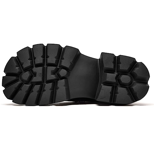 Image of BEAU TODAY Chunky Loafers Women Platform Penny Leather Lug Shoes