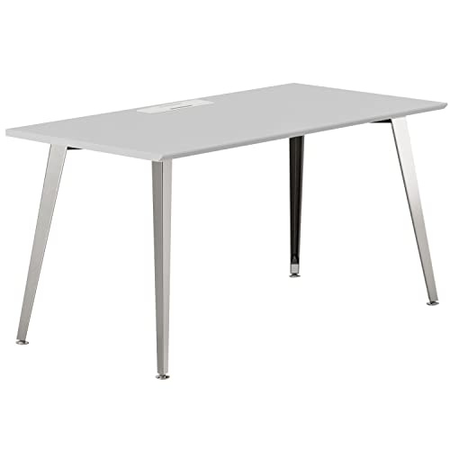 Image of Branch Office Desk, Modern Home Office Desk | Efficient Cable Management and Fast Assembly, Compact Workstation for Home or Apartment, 48 inch Fog Top, Mirror Base