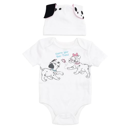 Disney 101 Dalmatians Newborn Baby Boys Cosplay Bodysuit and Hat Set White 101 Dalmatians 0-3 Months