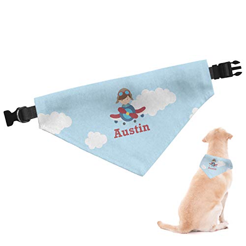 RNK Shops Personalized Airplane & Pilot Dog Bandana - Large
