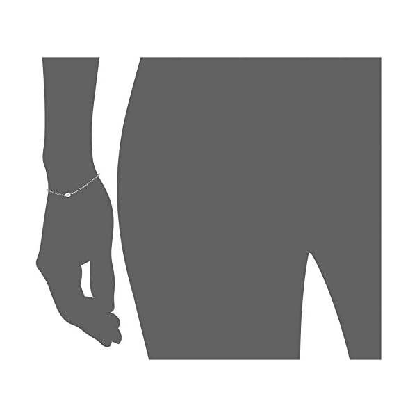 Amazon Collection 14k White Gold Solitaire Bezel Set Diamond with Lobster Clasp Strand Bracelet (1/10cttw, J-K Color, I2-I3 Clarity)