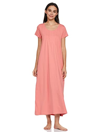 Image of Amazon Brand - Symbol Women Cotton Ankle-Length Casual Regular Nightgown (Available in Plus Sizes)