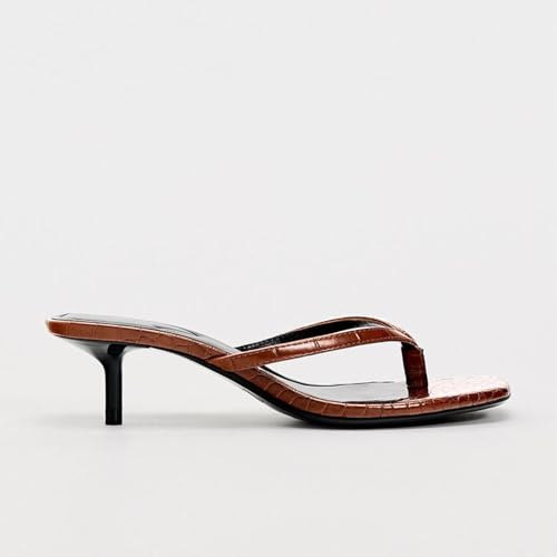 Image of Women's Miami Kitten Heels Sandals Square Open Toe Thong Sandal Flip Flop Heels +Memory Foam Heeled Sandals for Women