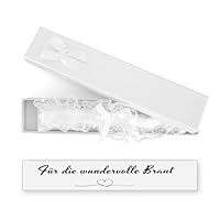 Blaues Strumpfband Hochzeit, Strumpfband Blau Hochzeit Geschenk Hochzeit Mit Grußkarte, Braut Geschenk Wedding Gift Etwas Blaues für Braut Accessoires für Party, Verlobung, Bridal Shower (Weiß)