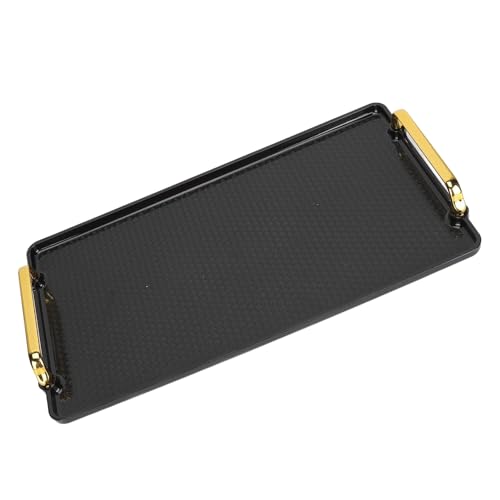 Jiawu Binaural Tray, Stable Stylish Large PS Plastic Rectangular Plastic Tray Tray with Handles for Beauty Salon (Black) - Image 3