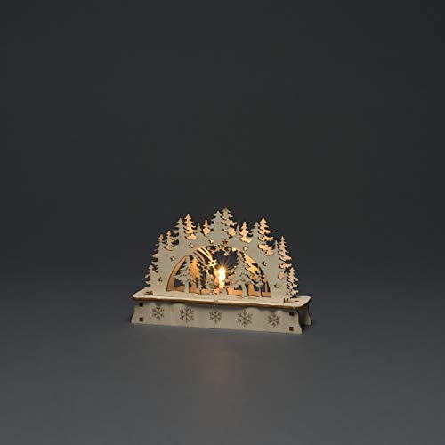 Konstsmide Christmas Lights/Silhouette Motif Woodland Child and Animal Scene/Christmas Ornament Decoration/Battery Operated: 2xAA (Excl.)/Christmas Scene Warm White Diode - Image 3