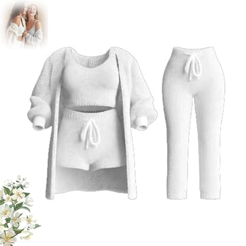 Pleshycozy Womens, Plush Cozy Knit Set, Plush Cozy Pajamas, Plush Cardigan Pajama Loungewear Set
