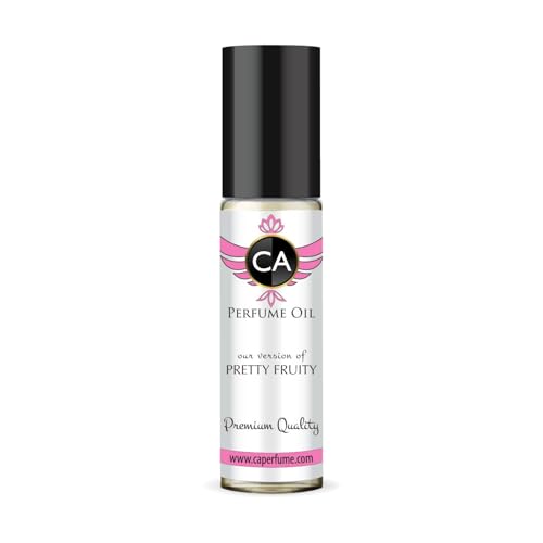 CA Perfume Impression of Pretty Fruity Unisex Fragrance Oil Aromatic Fruity Scent Long Lasting Perfumes for Women &amp; Men Travel Size TSA Ready Mini Parfum Body Oil Roll-on 0.33 Fl Oz 10ml
