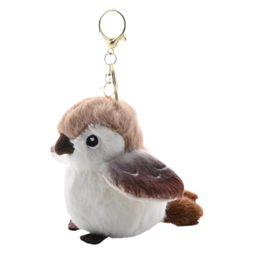 Genérico Llavero Pájaro - Gorrión De Peluche Realista Suave - Muñeco De Peluche | Colgante Animal Adorable | Ligero Y Fácil De Llevar, para Bolsa, Mochila, Coche O Monedero
