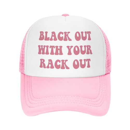 Image of You Find It Offensive? I Find It Funny Trucker Hats for Women Pink Men Funny Slogan Pink Hats for Men