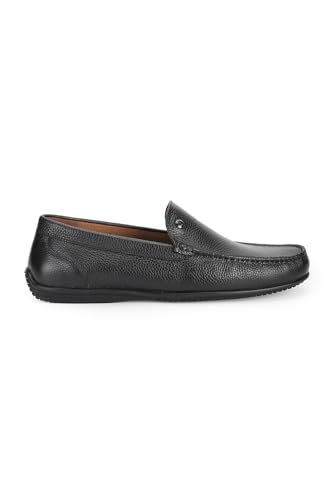 Image of Louis Philippe Men Premium Leather Breathable Lining Material Anti Slip Flat Heel TPR Sole Formal Loafers