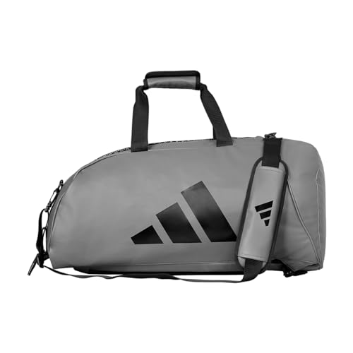 adidas Combat Sports 2-in-1 Trainings-Sportausrüstung, Seesack, Grau / Schwarz, Large