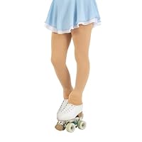 CALZITALY Mädchen-Eiskunstlauf-Strumpfhose, fußlose Strumpfhose, Eislauf-Leggings, blickdichte Leggings, 80 DEN, hergestellt in Italien (Hautfarbe, 4-6 Jahre)