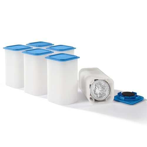LIGHTHOUSE - Square Coin Tubes for 20 Coins - Perfect for Morgan, Peace, 1 oz Rounds - Intercept Corrosion Protection (38-39mm) - Pack of 50