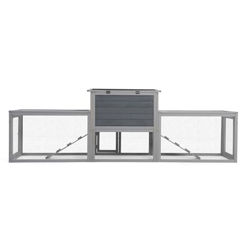 Large Three Box Rabbit cage,for Indoor and Outdoor Use, Gray