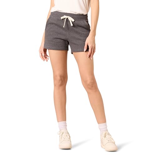Amazon Essentials Womens Fleece Shorts with Pockets, Charcoal Heather, X-Small