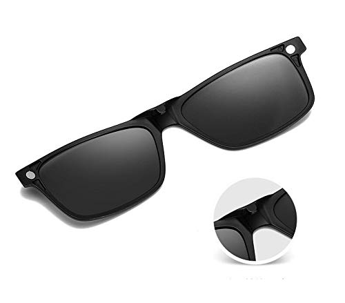 Image of 6 In 1 Polarized Magnetic Clipon Rectangular UV Protected Sunglasses Eye Glasses With 400 Night Vision Men Women Unisex