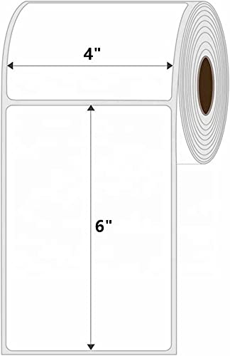 Image of 4x6 Direct Thermal Shipping Labels, 250 Per Roll, Mailing Thermal Blank Shipping Labels for Zebra 2844 Zp-450 Zp-500 Zp-505 (20 Rolls)