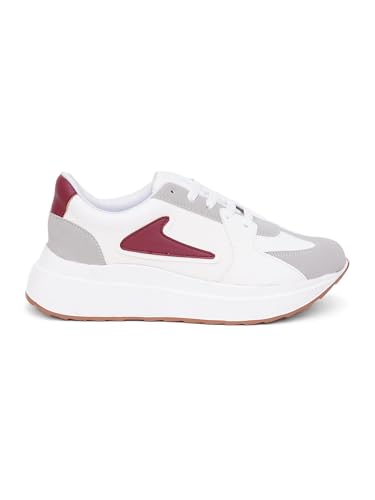 Image of TRYME Women Casual Sneakers Lace-Up Design Soft Cushioned Insole Comfortable Walking Shoes Stylish