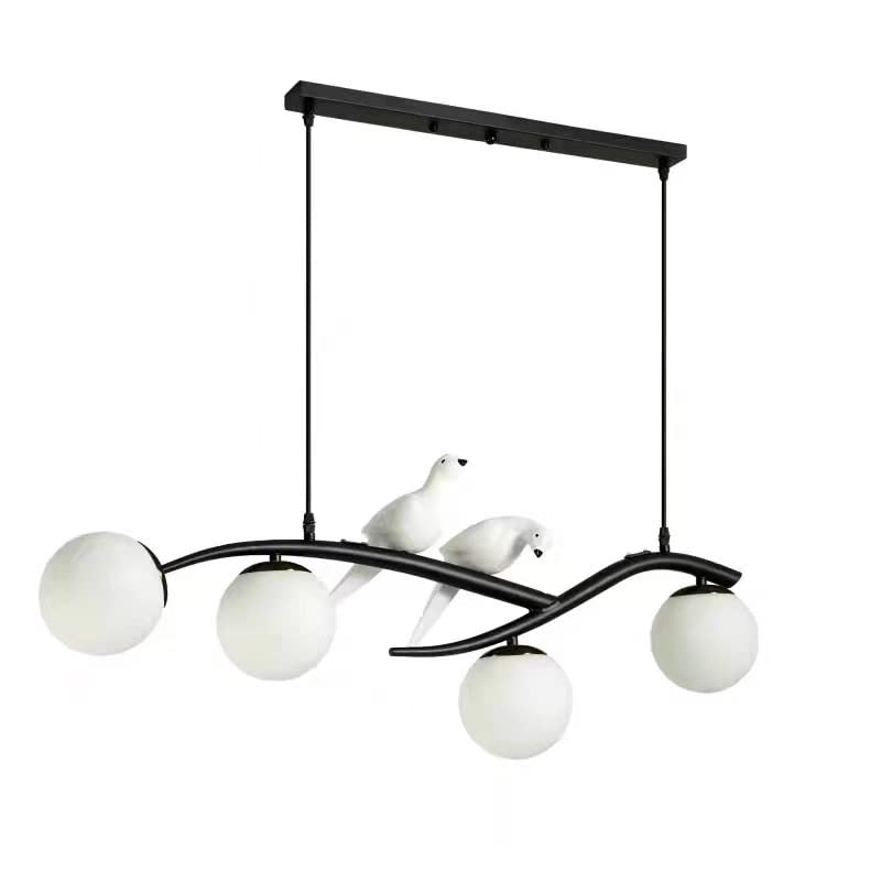 Lustre de restaurant oiseau luminaire design noir de salon haut de gamme