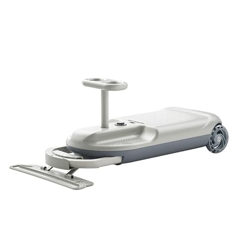 タンブルバイク 子供用クリーニングカート 電動ウィグルカー 5速伸縮式ライト付きホイール 3歳以上のお子様向けポータブルゴーカート スイングバイク(White,Dual motor)