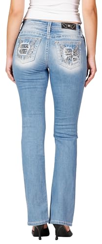 Miss Me Women's Pop Through Mid-Rise Bootcut Jeans