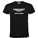 Produktbild Schwarzes T-Shirt mit Aston Martin Logo für Herren, 100 % Baumwolle, Größen S M L XL XXL, Schwarz , XL