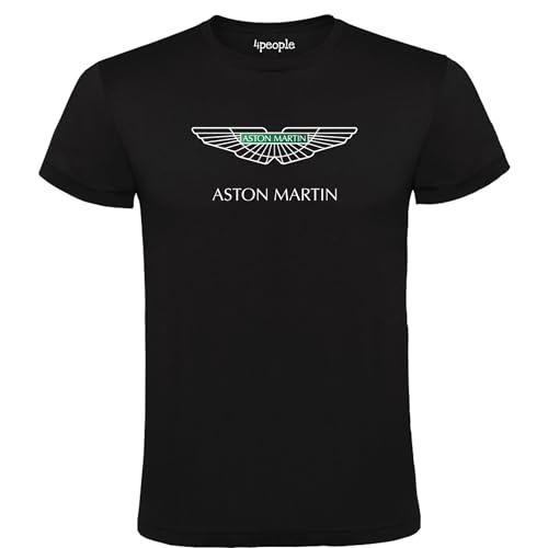 T-shirt noir avec logo Aston Martin pour homme, 100 % coton, tailles S, M, L, XL, XXL, Noir , XXL
