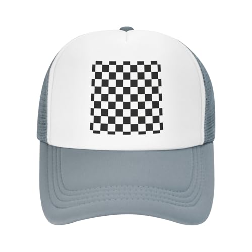 Checkered Flag Trucker Hat Snapback Mesh Baseball Cap Unisex2