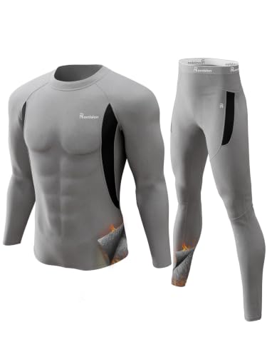 Image of romision Thermal Underwear for Men Stretch Fit, Fleece Base Layer Top & Bottom Set, Insulated Long Johns for Cold Weather Hunting