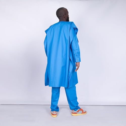 African Mens Clothing Sets Traditional Embroidery Agbada Robe Suits 3 Piece Set Dashiki Outfit Attire4