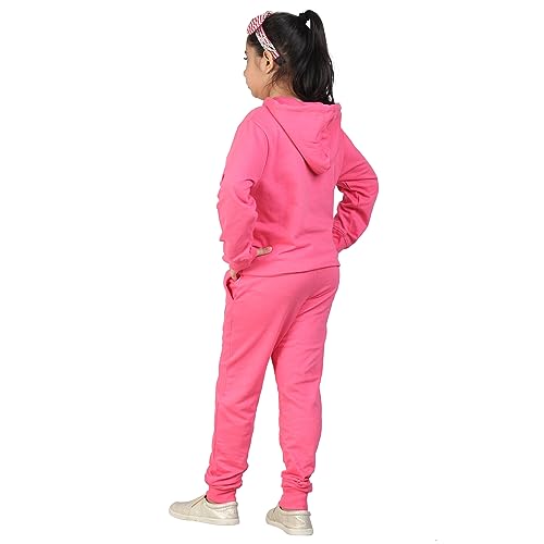 Image of LABEL MY Girls Cotton Loop Knit Full-Sleeve Printed Hoodie Sweatshirt & Joggers Tracksuit | Comfortable and Stylish Coord Set for Kids & Teens| 5-16 Years